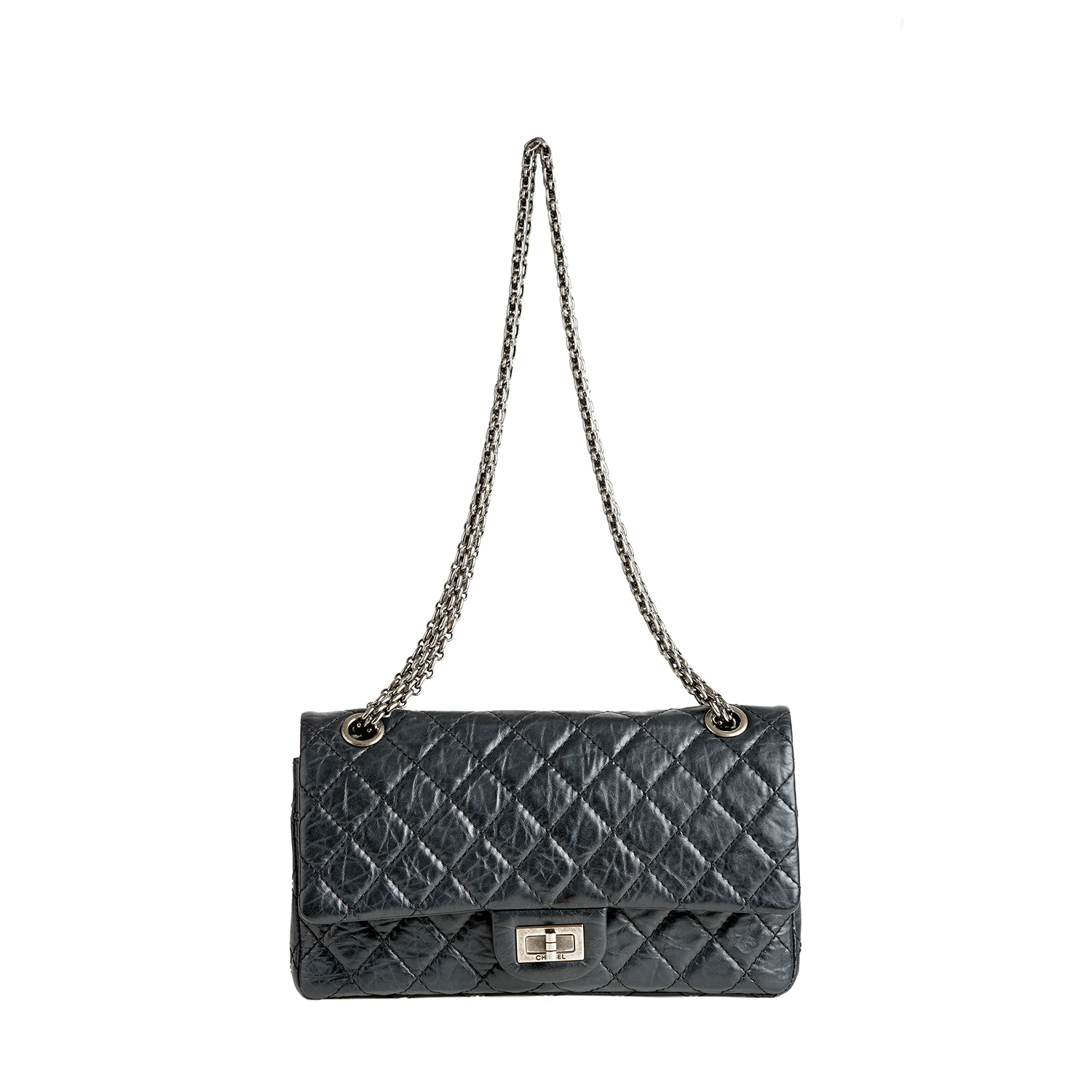 Mini 255 handbag Aged calfskin  goldtone metal black  Fashion  CHANEL